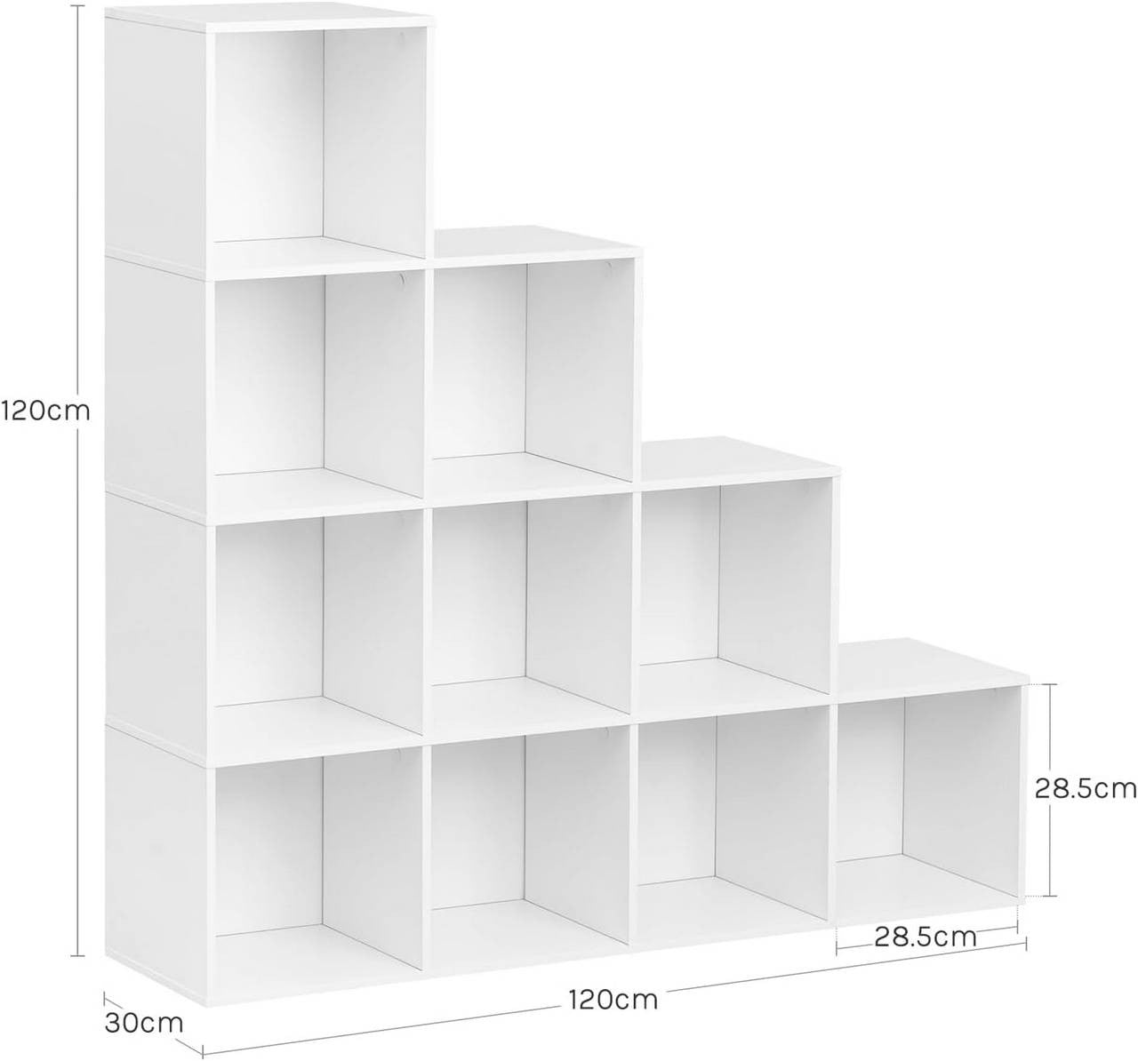 24goodz Cube Shelf with 10 Compartments - Stylish and Practical Design - Wood Material - For Home and Office - White/Oak