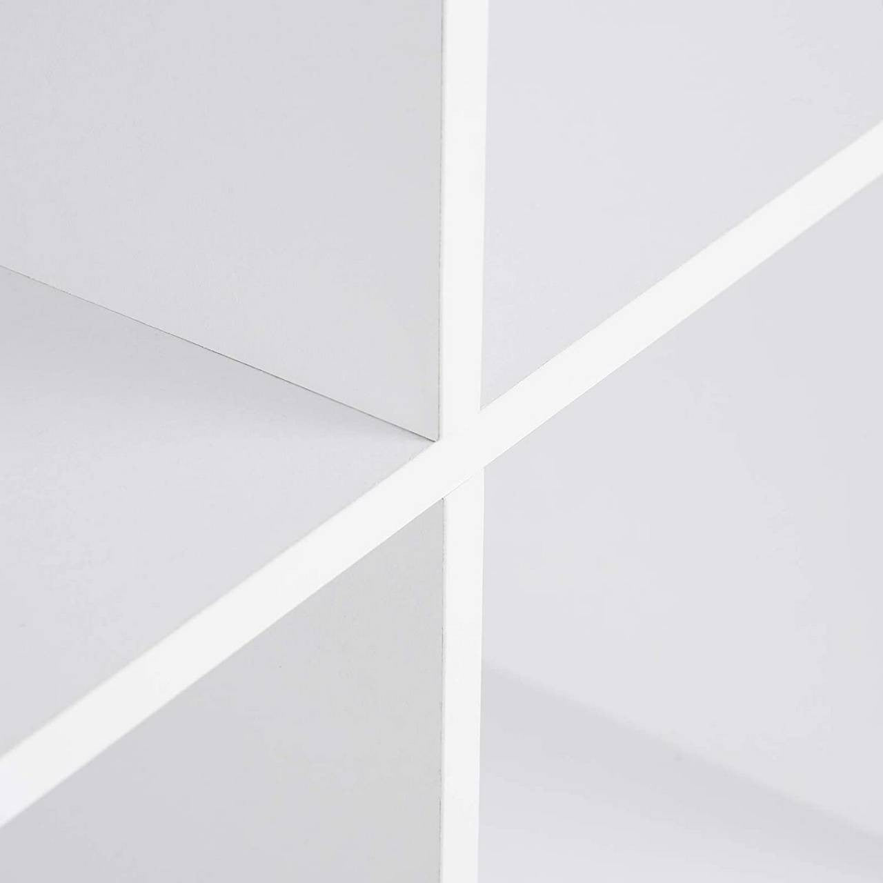24goodz Bookcase with 8 Compartments - Space-Saving Design - MDF - For Home and Office - White - ws