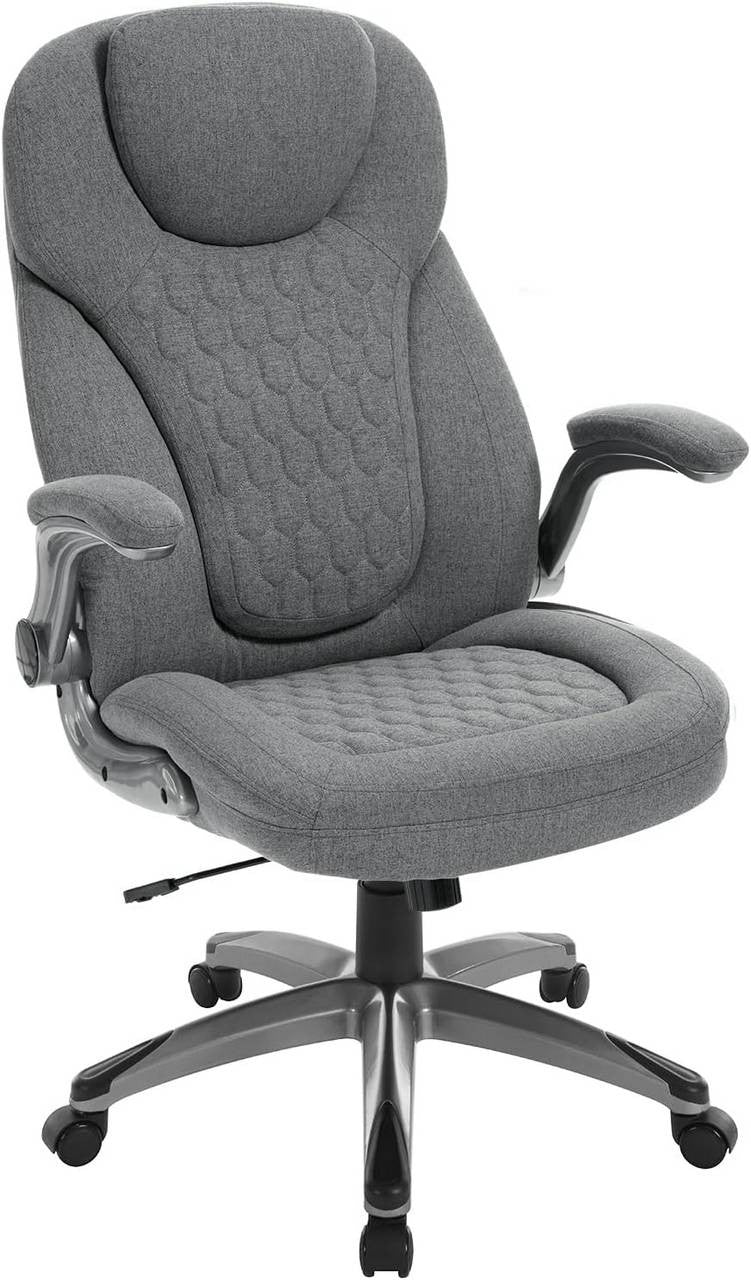 24goodz Ergonomic Office Chair - Ultimate Comfort with Adjustable Height - High-Resilience Foam - For Home Office Use - Grey