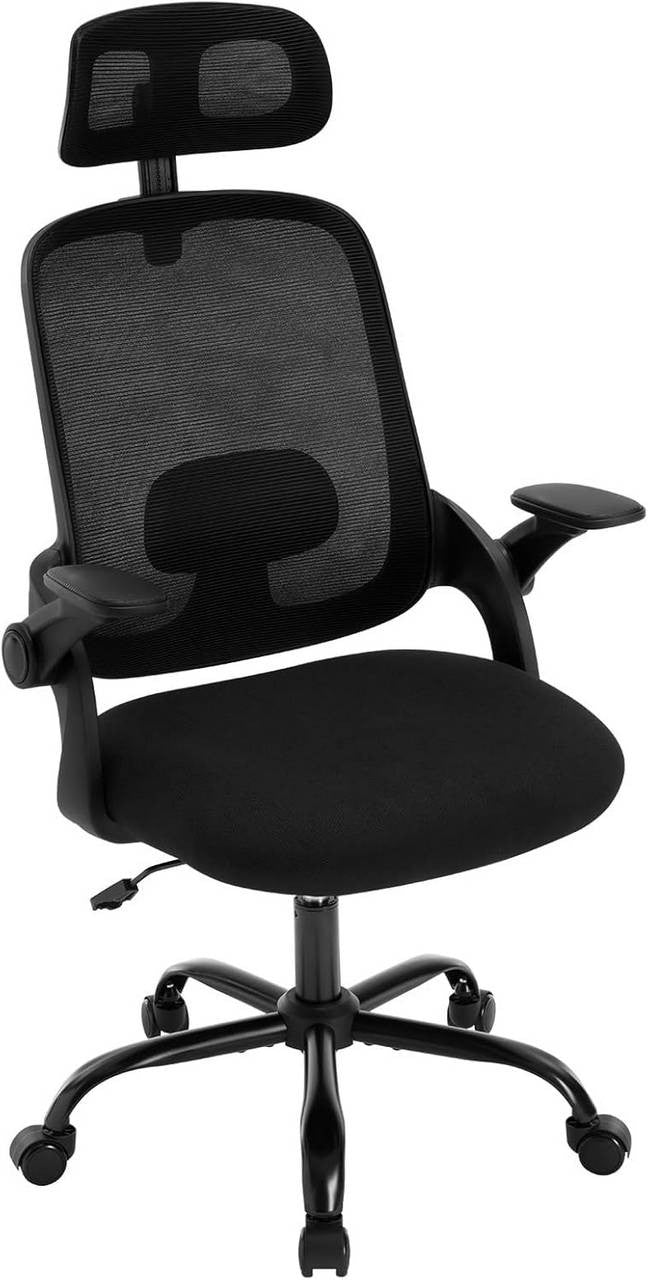 24goodz Ergonomic Office Chair - Relaxing Rocking Function - Mesh Fabric - For Home and Office - Black