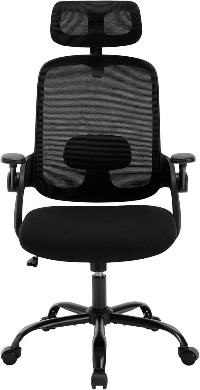 24goodz Ergonomic Office Chair - Relaxing Rocking Function - Mesh Fabric - For Home and Office - Black