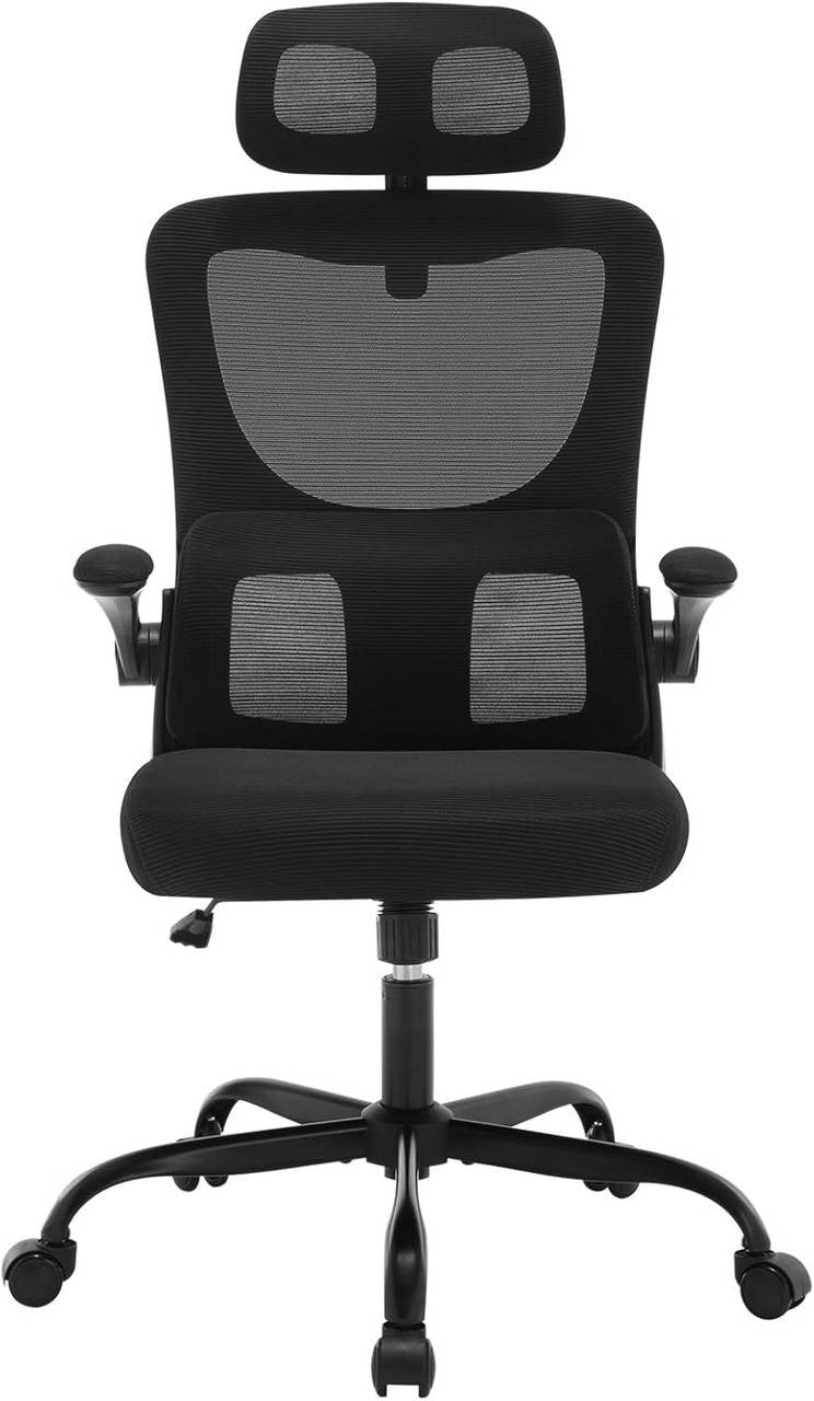 24goodz Ergonomic Office Chair - Adjustable Height - Breathable Mesh - For Home and Office - Black