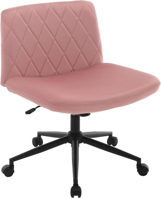24goodz Velvet Office Chair - Ergonomic Design - Adjustable Height and Tilt - Velvet + Metal - Pink