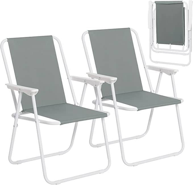 24goodz Lightweight Folding Chair - Minimalist Design - Comfortable and Stable - 600D Oxford Fabric - Dark Grey - dgr