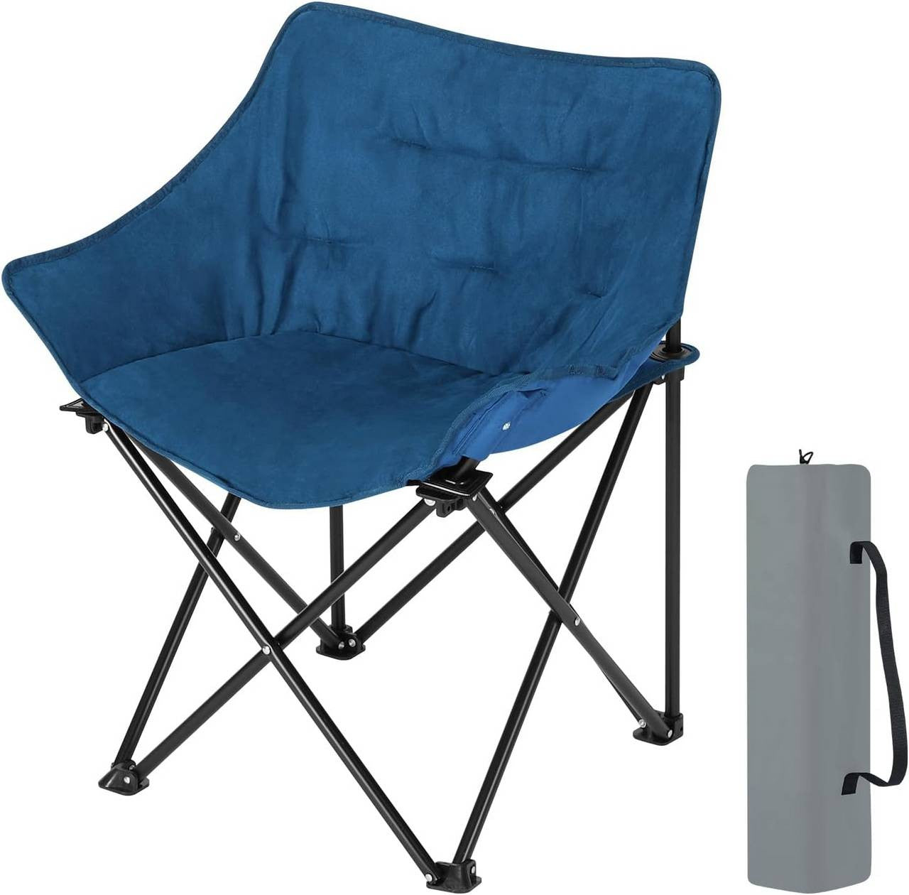 24goodz Foldable Camping Chair - Comfortable and Durable Seating - Oxford Fabric - For Outdoor Enthusiasts - Blue