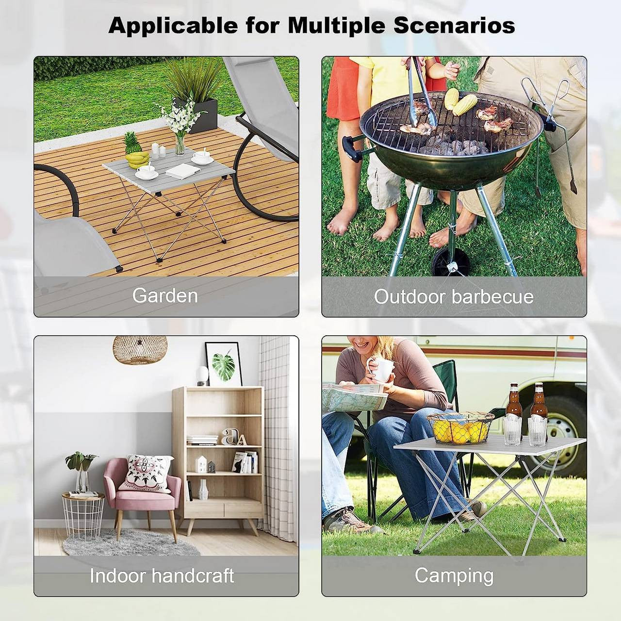 24goodz Aluminium Folding Camping Table - Lightweight and Portable - Aluminium Alloy - For Outdoor Enthusiasts - Silver - sb