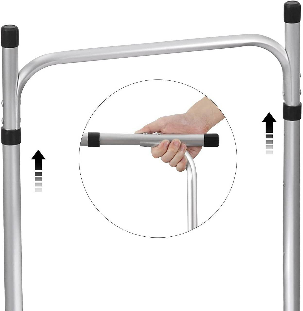 24goodz Adjustable Camping Table with Storage - Portable and Easy to Clean - Aluminium Alloy and MDF - For Outdoor Enthusiasts - White + Grey - wgr