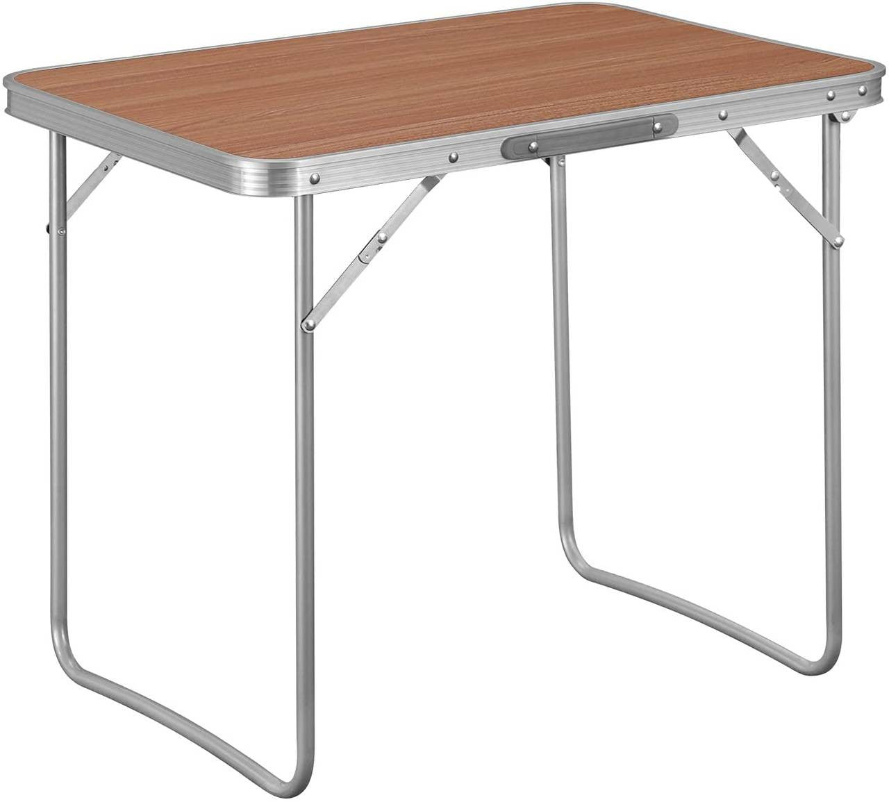 24goodz Folding Camping Table - Lightweight and Portable - Aluminium and MDF - For Outdoor Enthusiasts - Oak