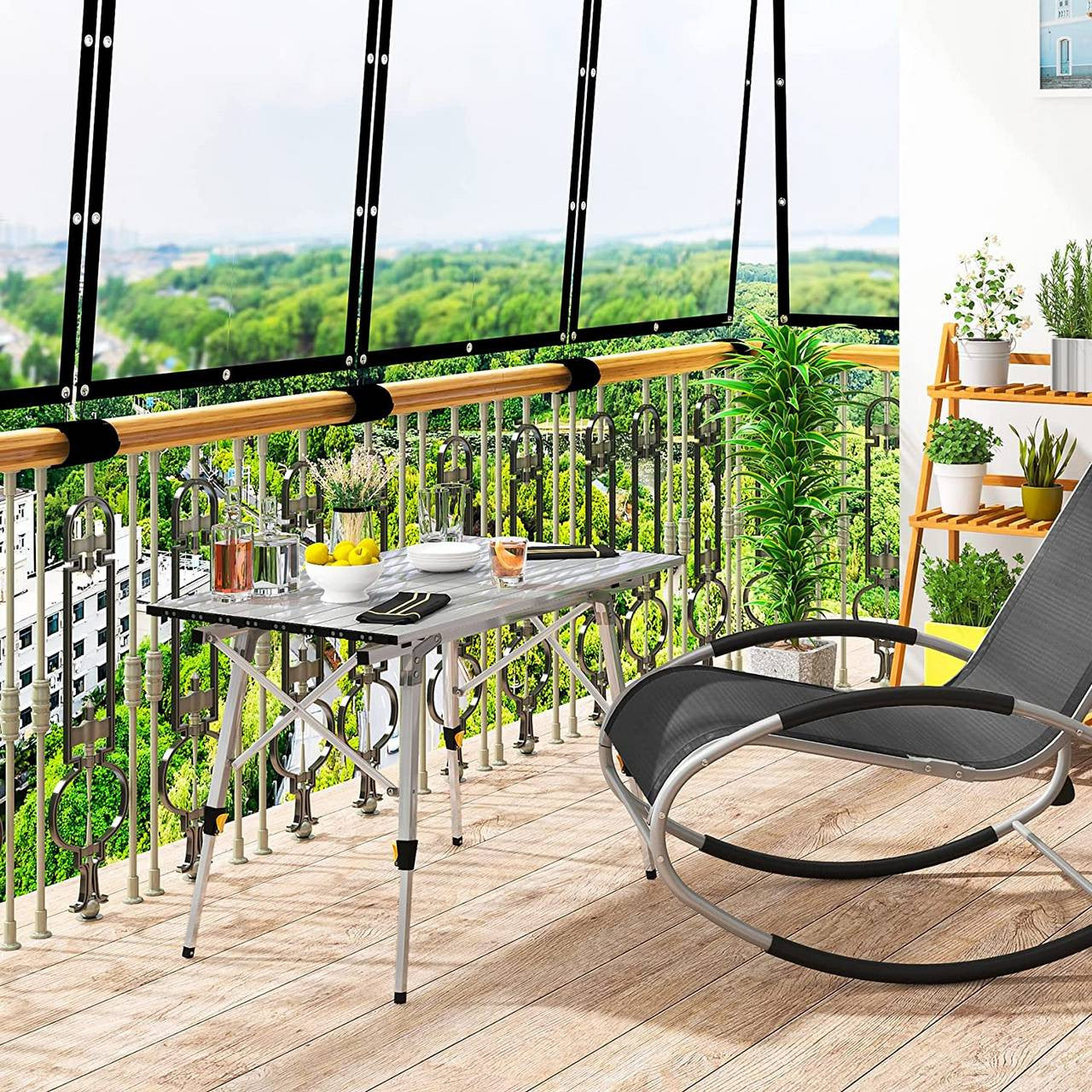 24goodz Foldable Aluminium Camping Table - Stable and Lightweight - Aluminium Alloy - For Outdoor Enthusiasts - Silver - sb