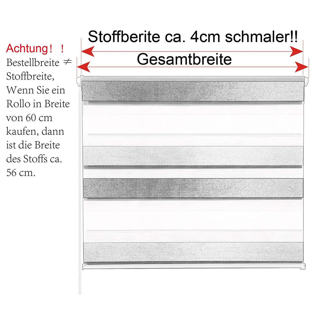 24goodz Double Roller Blind - Easy Installation Without Drilling - 100% Polyester - Ideal for Any Room - Dark Grey 60x150cm - dgr