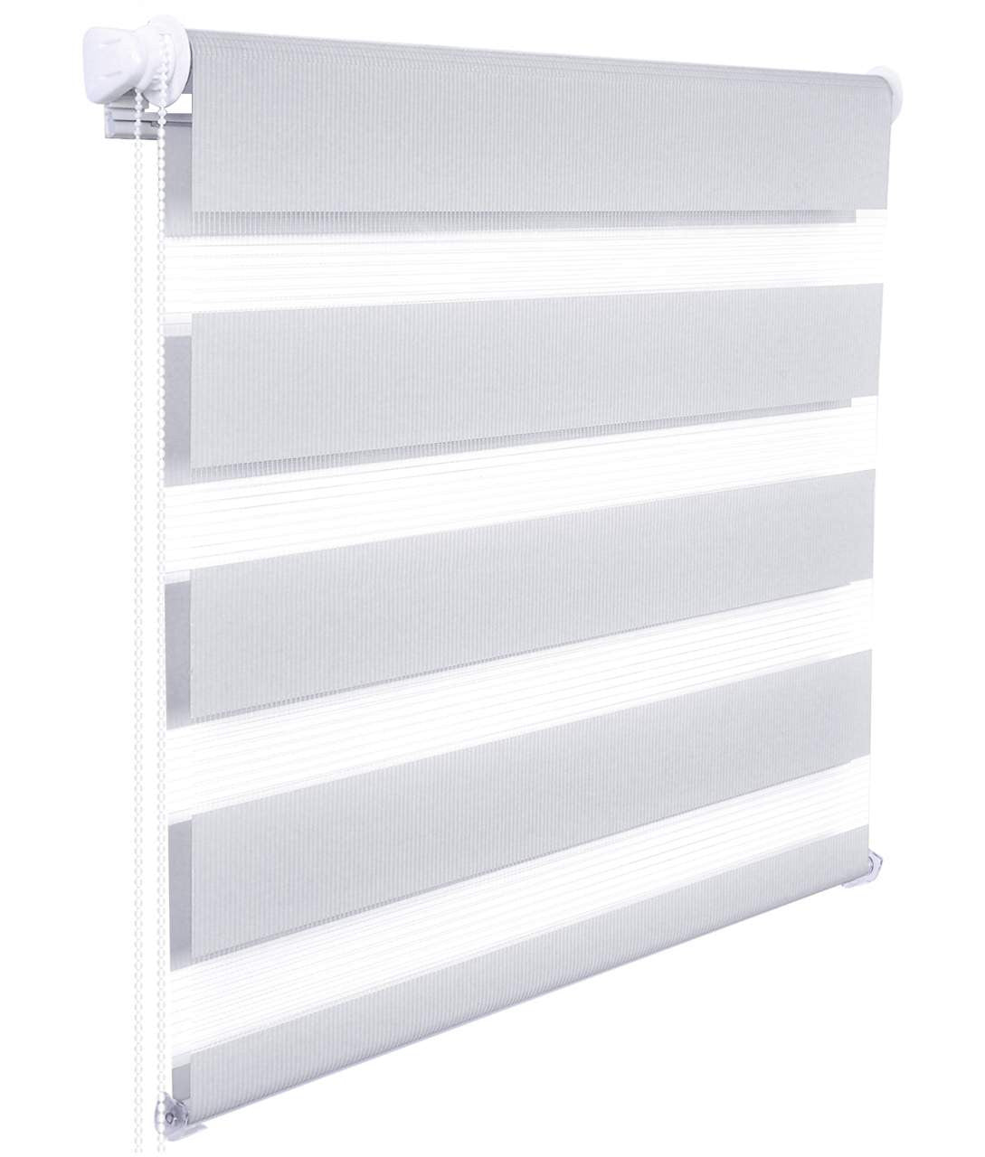 24goodz Duo Roller Blind - Easy Installation - Light Control - 100% Polyester - Grey - 70x150 cm