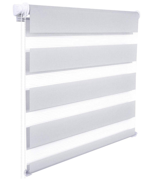 24goodz Double Roller Blind - Easy Installation - Light Control - 100% Polyester - Grey - 90x220 cm