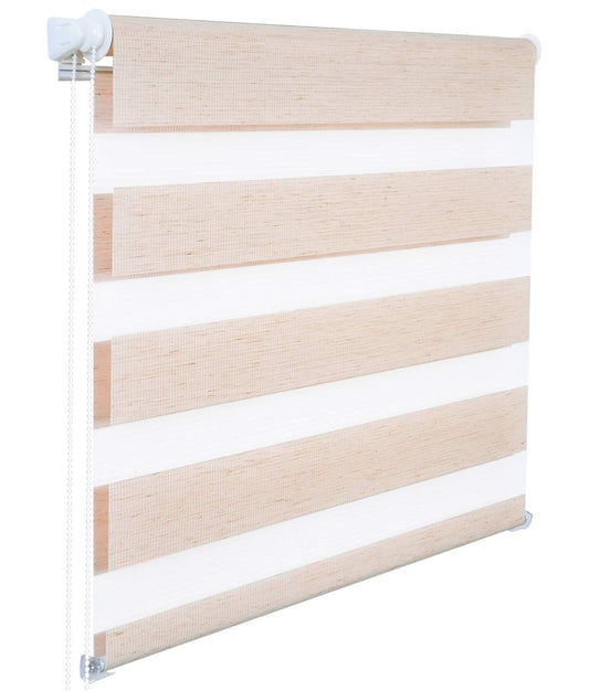 24goodz Double Roller Blind - Easy Installation - Light Protection - 100% Polyester - For Windows and Doors - Natural - nt