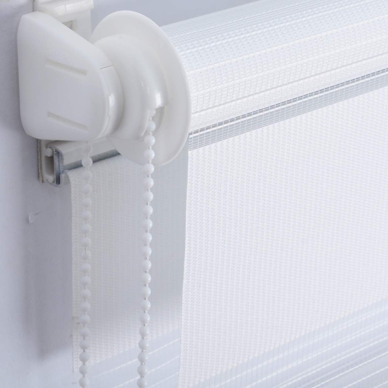24goodz Double Roller Blind - Easy Installation Without Drilling - 100% Polyester - For Windows and Doors - White 75x120