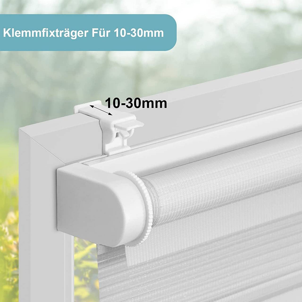24goodz Double Roller Blind Klemmfix - Cordless Design for Safety - 100% Polyester - For Home and Office - White 80x120 - ws