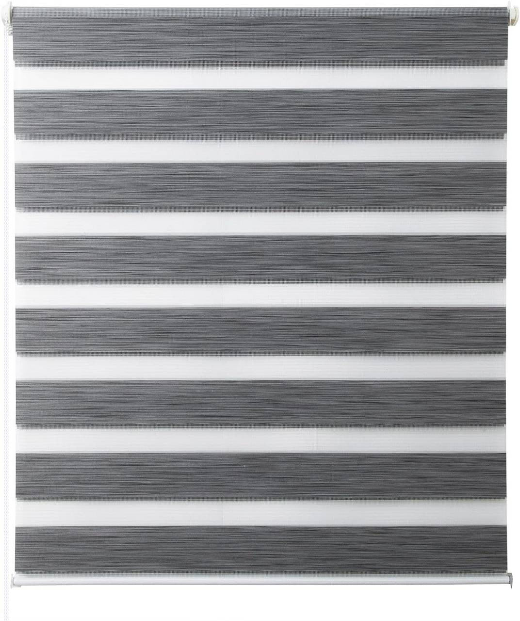 24goodz Day and Night Zebra Roller Blind - Versatile Light Control - 100% Polyester - Grey - 90x150 cm