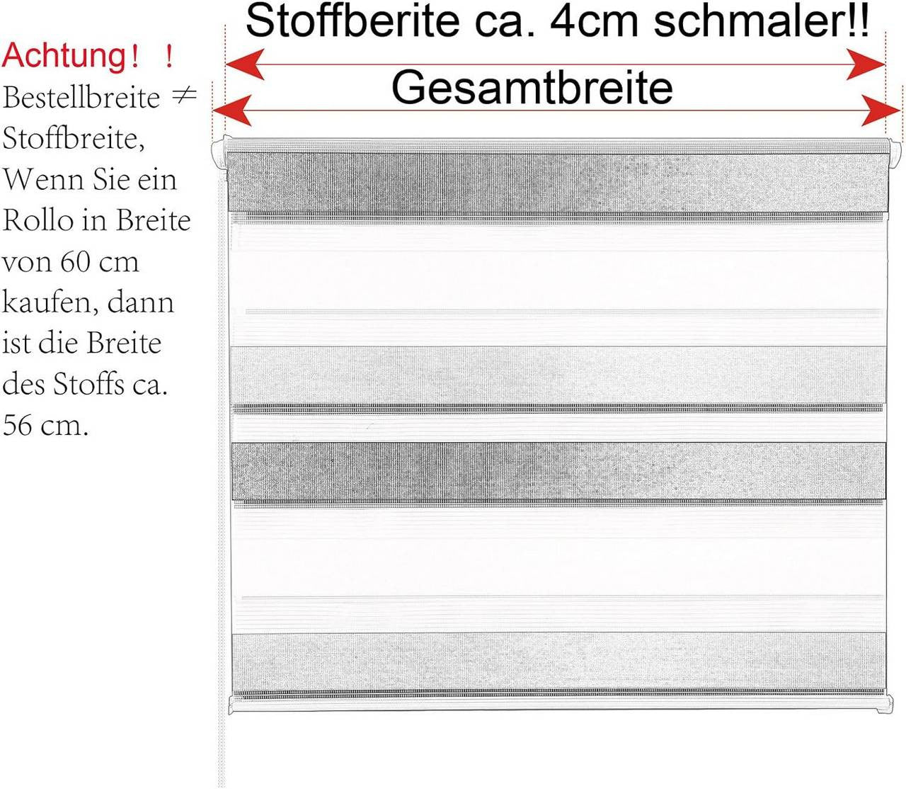 24goodz Zebra Roller Blind - Versatile Light Control - Easy to Clean - 100% Polyester - Grey - 80x150 cm