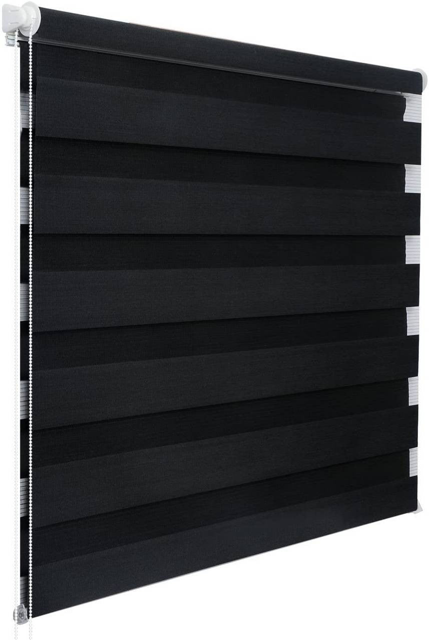 24goodz Double Roller Blind - Easy Installation - Light Control - 100% Polyester - Grey - 70x150 cm - an