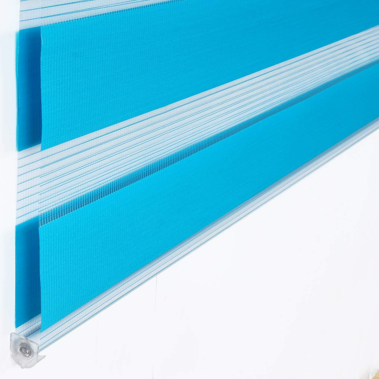 24goodz Double Roller Blind Easyfix - No Drilling Installation - 100% Polyester - For Windows and Doors - Turquoise 60x150cm - ts
