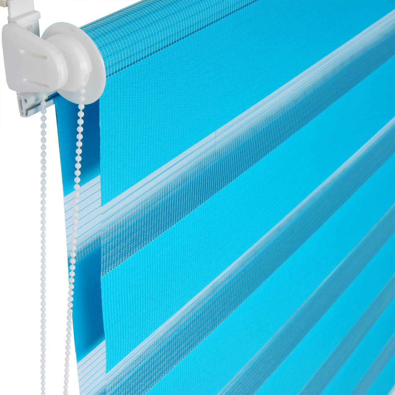 24goodz Double Roller Blind Easyfix - Easy Installation Without Drilling - 100% Polyester - For Windows and Doors - Turquoise 90x150cm - ts
