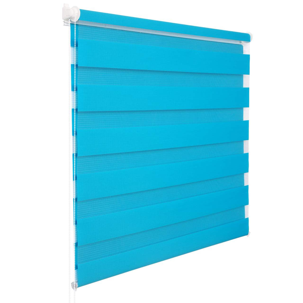 24goodz Double Roller Blind Easyfix - No Drilling Installation - 100% Polyester - For Windows and Doors - Turquoise 80x150cm - ts