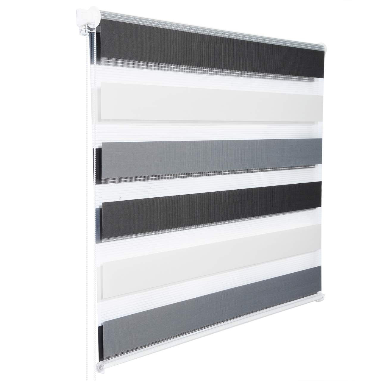 24goodz Double Roller Blind - High-Quality Material - Easy Maintenance - 100% Polyester - Grey/White/Anthracite - 80x220cm