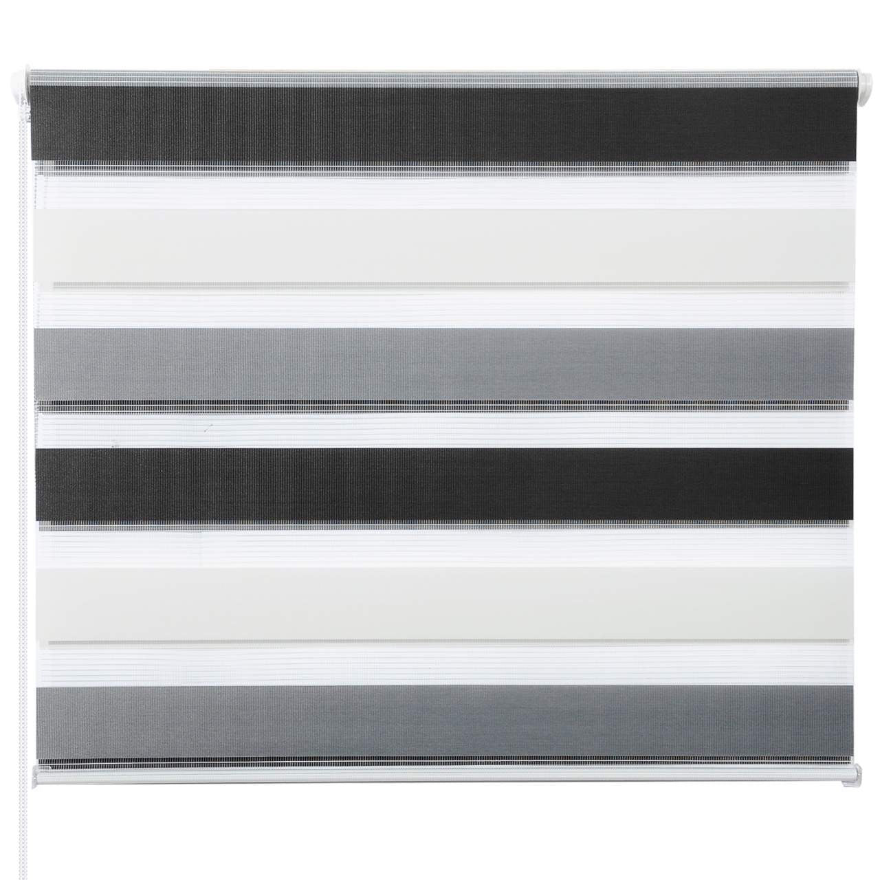 24goodz Double Roller Blind - Easy Installation - High-Quality Polyester - For Windows and Doors - White + Grey + Anthracite - 80x150 cm