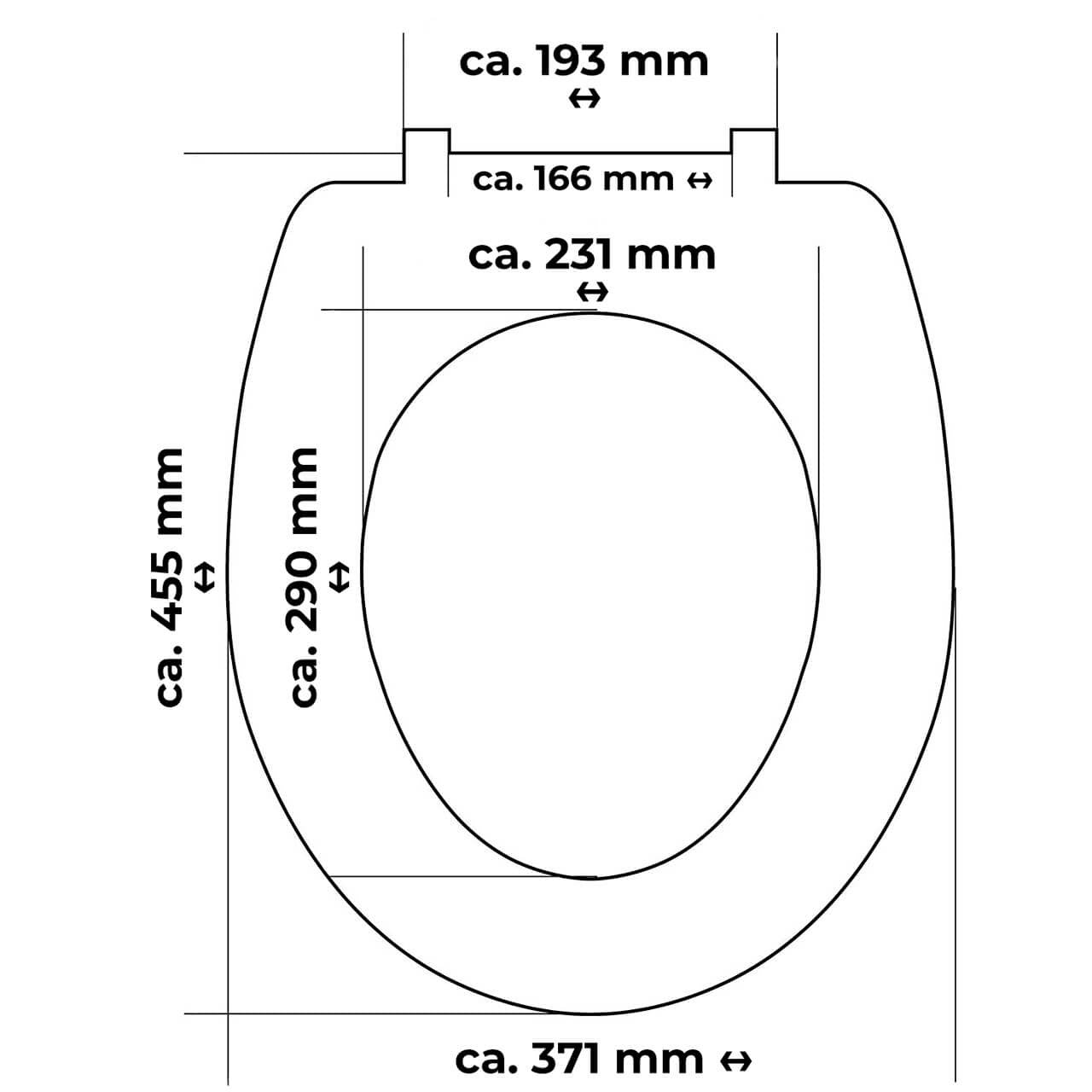 24goodz Toilet Seat with Soft-Close Mechanism - Stylish Maritime Design - Duroplast - Standard O-Shaped Toilets - 45.5 x 37.1 cm