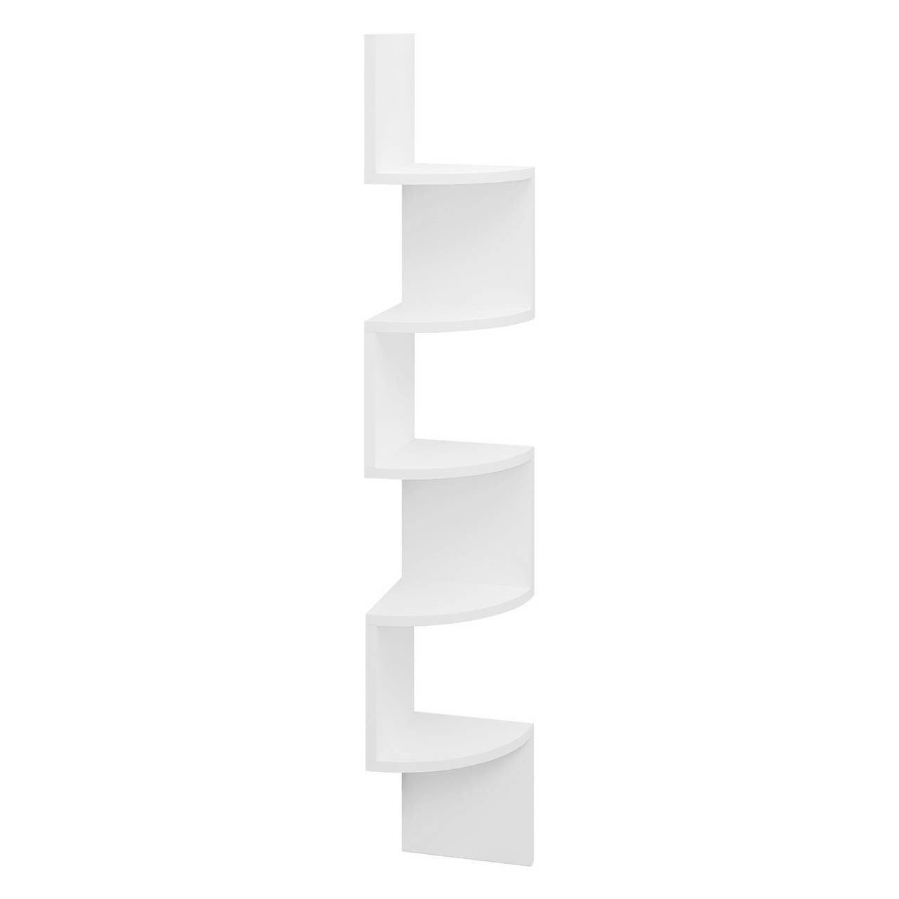 24goodz Zigzag Corner Shelf with 5 Shelves - Elegant & Stylish Design - E1 MDF - For Home Decor - White
