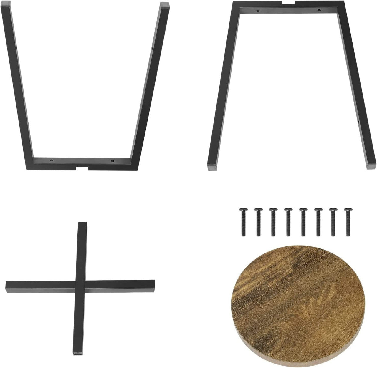 24goodz Set of 4 Dining Stools - Stylish Vintage Design - Durable E1 Wood and Metal - For Home and Office - Vintage Wood Grain + Black