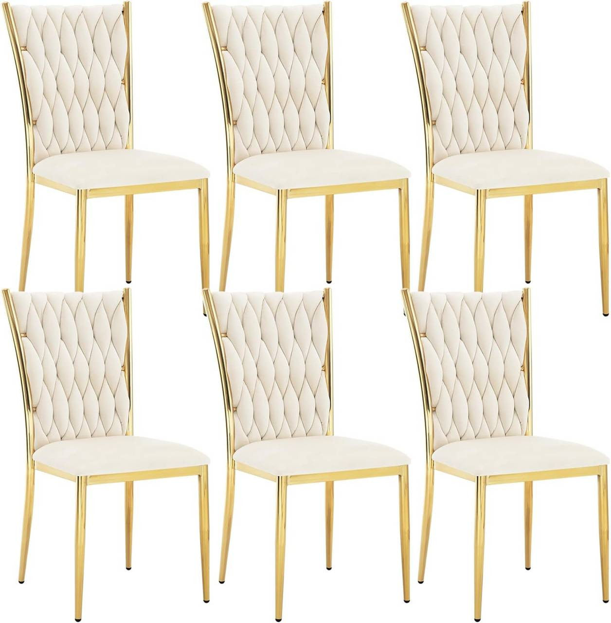 24goodz Velvet Dining Chair - Elegant Eye-Catcher - Ultra Comfortable - Velvet + Metal - Dark Grey/Cream