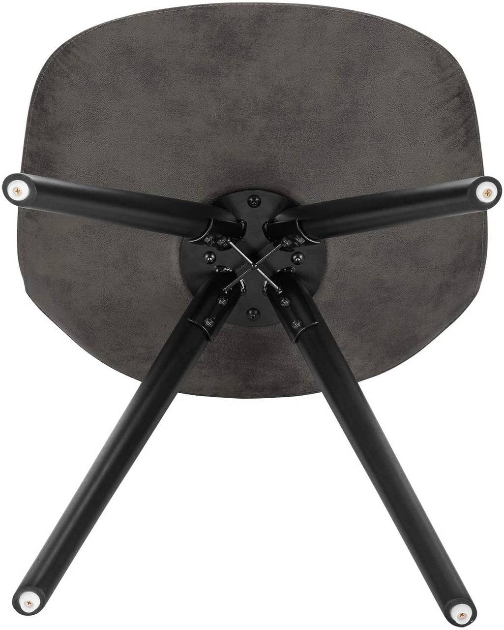 24goodz Set of 2 Dining Chairs - Ergonomic Comfort - Durable Solid Wood - For Home and Office - Antique Leather Look Anthracite