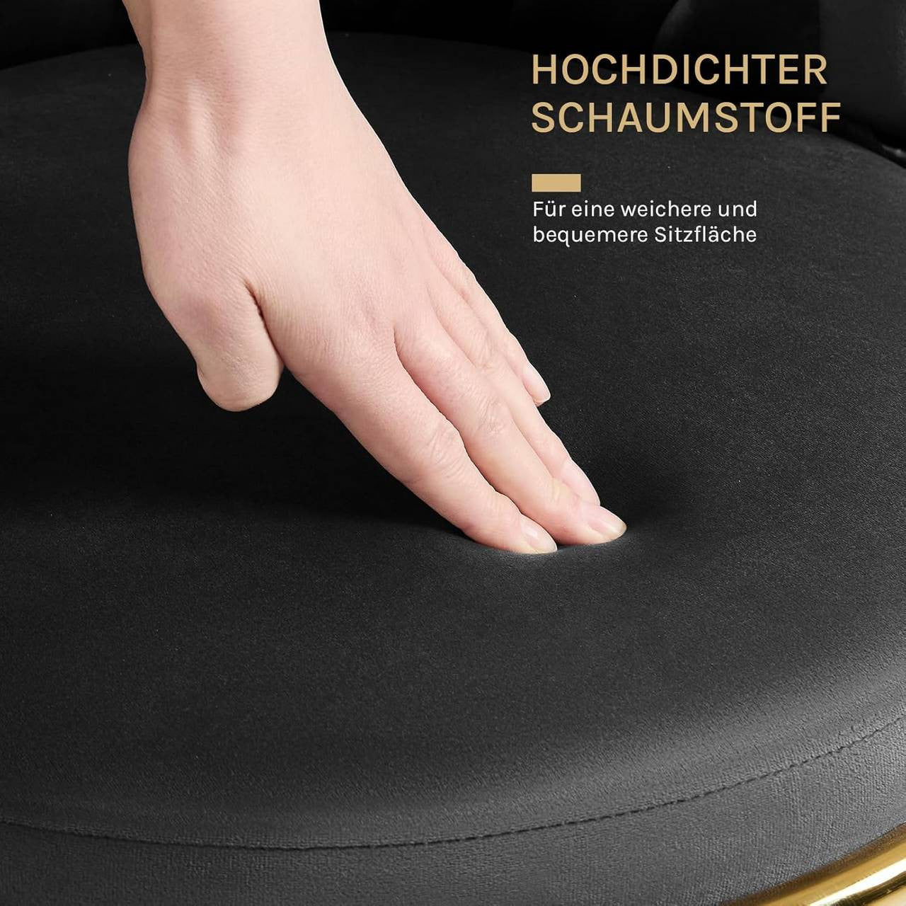 24goodz 360° Swivel Dining Chairs - Ergonomic Design - Sturdy Metal Frame - Velvet Upholstery - Black - 60.5 x 78 x 59.5 cm