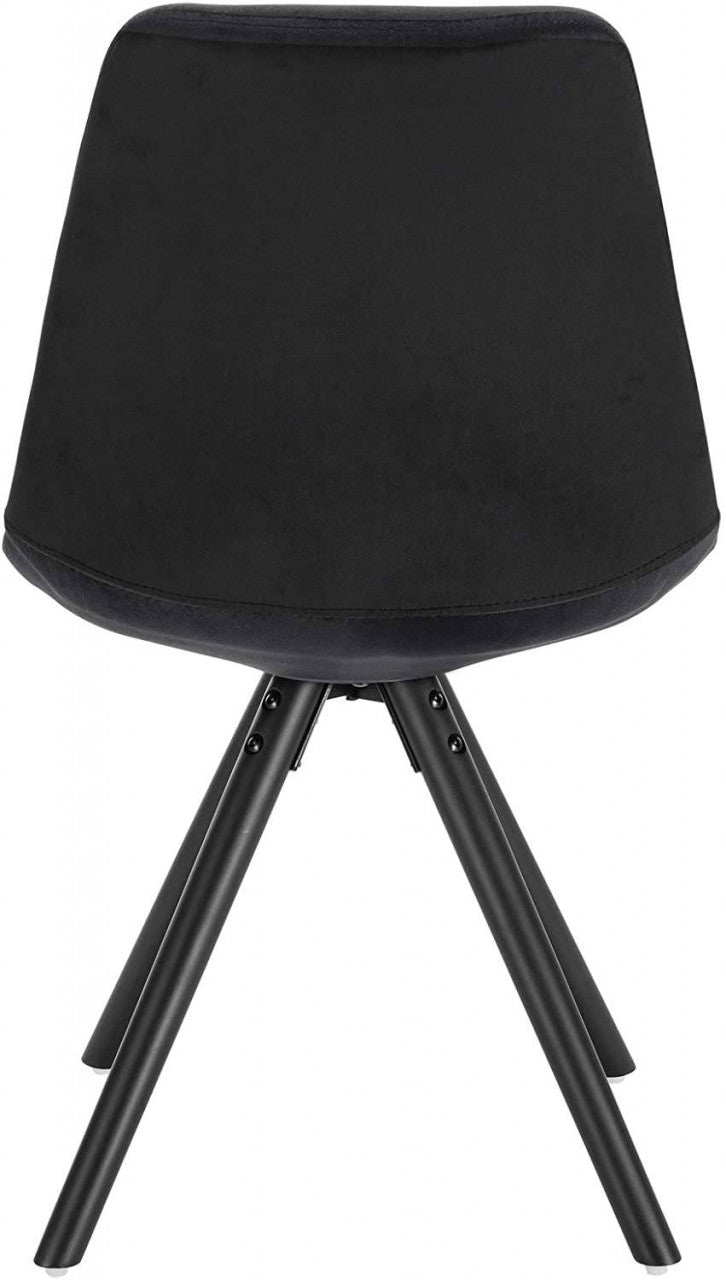 24goodz Velvet Dining Chair - Ergonomic Support - Durable Solid Wood - For Every Room - Black - sz