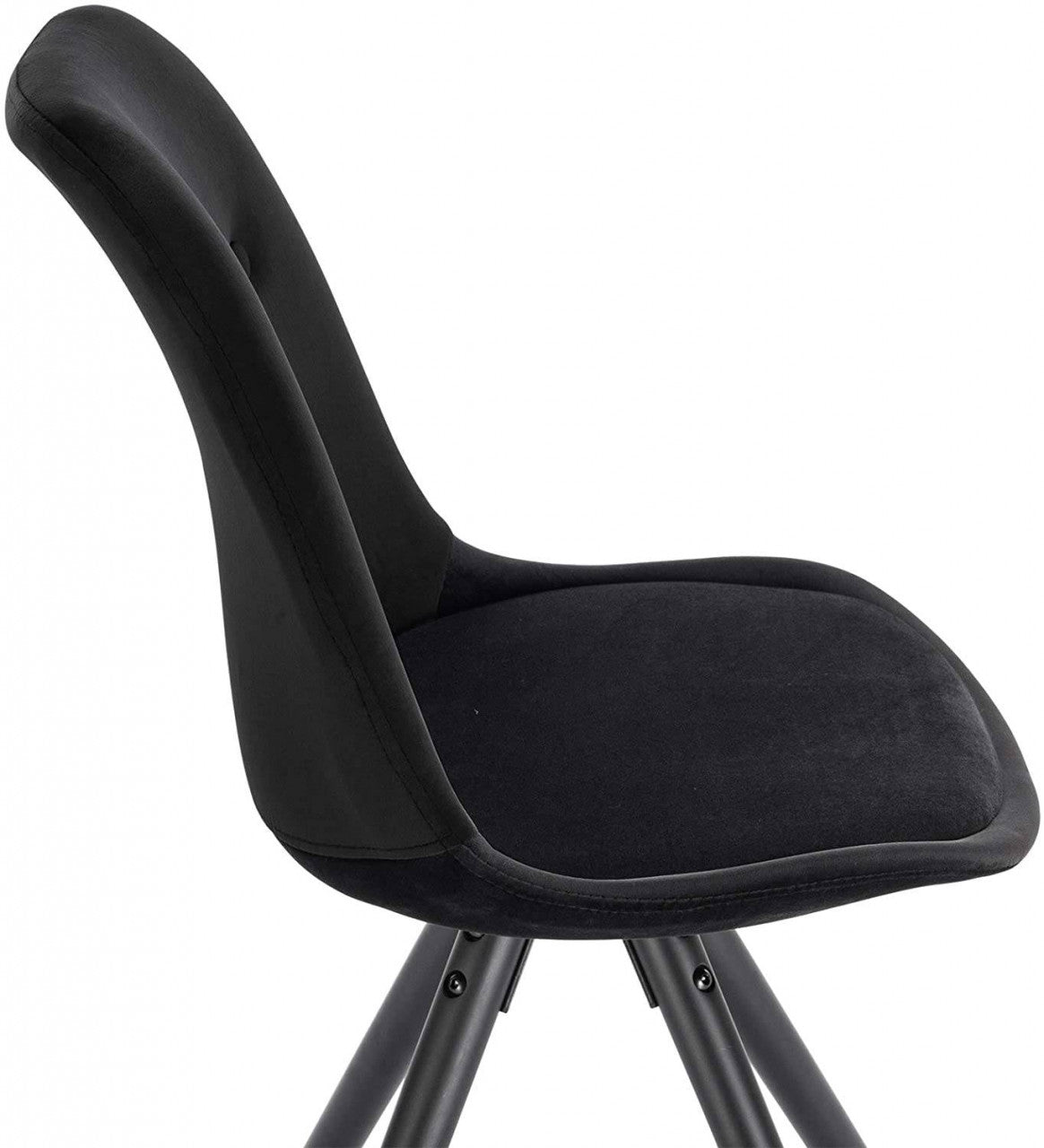 24goodz Velvet Dining Chair - Ergonomic Support - Durable Solid Wood - For Every Room - Black - sz