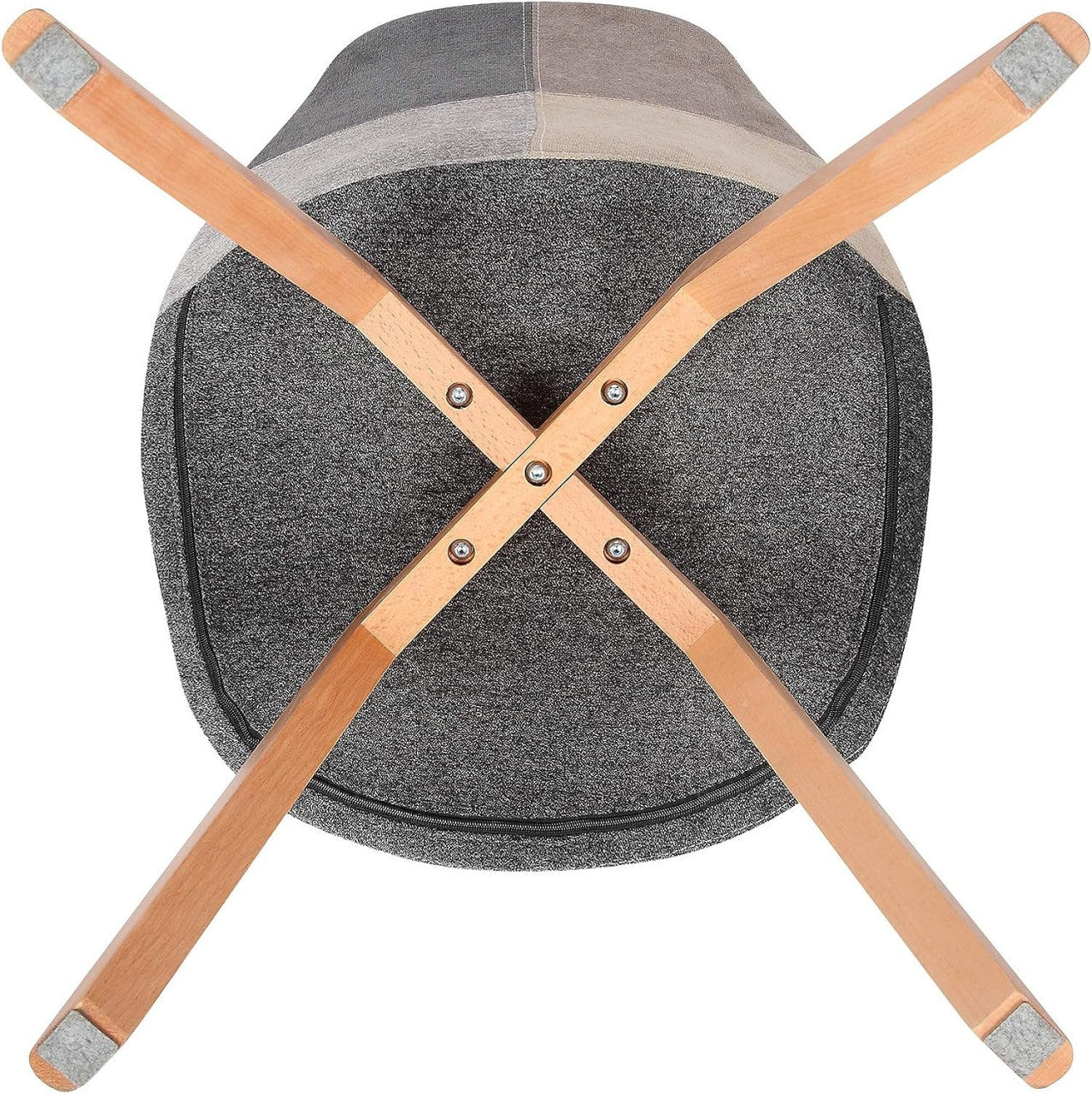 24goodz Dining Chair - Ergonomic Comfort - Stylish Patchwork Design - PP and Solid Wood - For Home Use - Patchwork Linen - pw