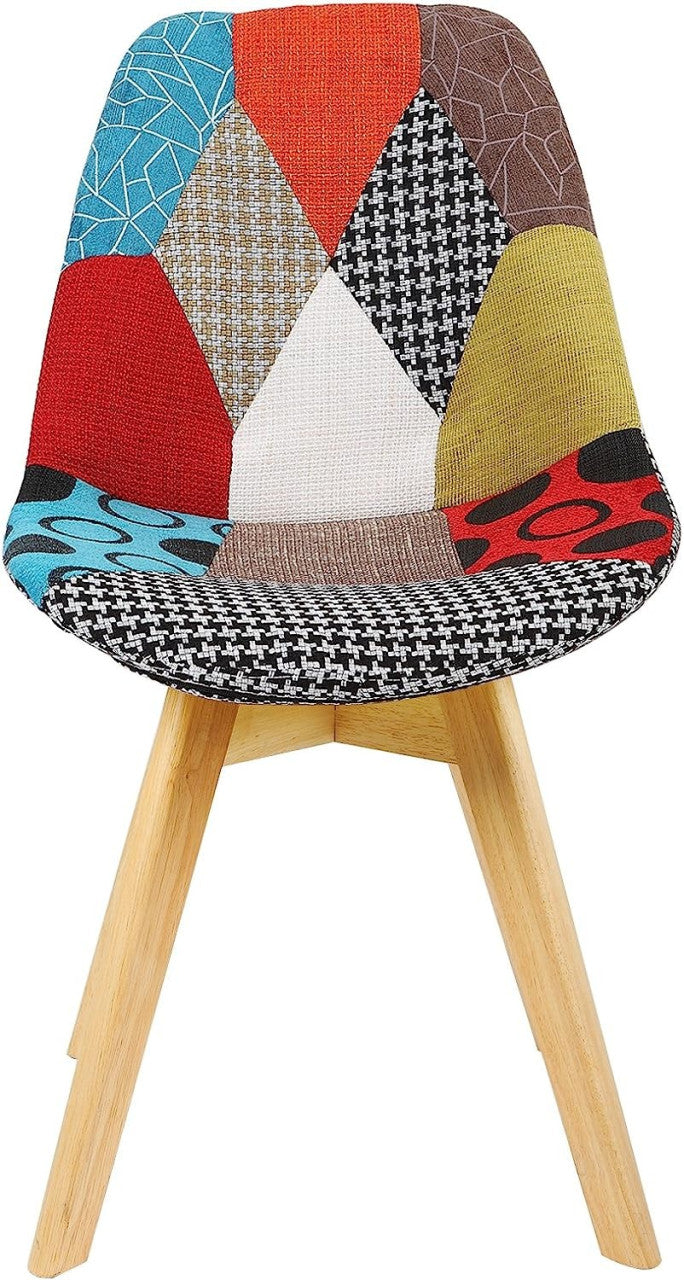 24goodz Dining Chair Set of 4 - Ergonomic Comfort - Stylish Scandinavian Design - Linen - For Home & Kitchen - Multicoloured