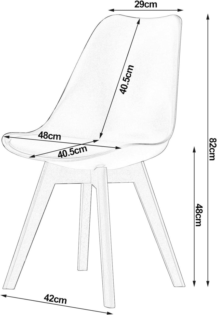 24goodz Dining Chairs Set of 2 - Ergonomic Comfort - Durable Design - Solid Wood - For Dining Room and Living Room - Brown