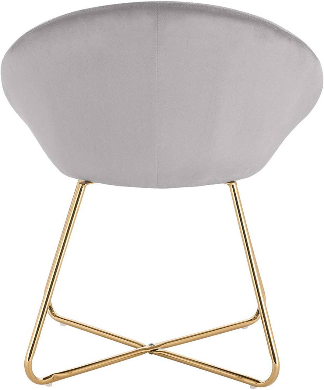 24goodz Velvet Dining Chair - Ergonomic Comfort - Sturdy Metal Frame - Velvet - For Home Use - Light Grey - hgr