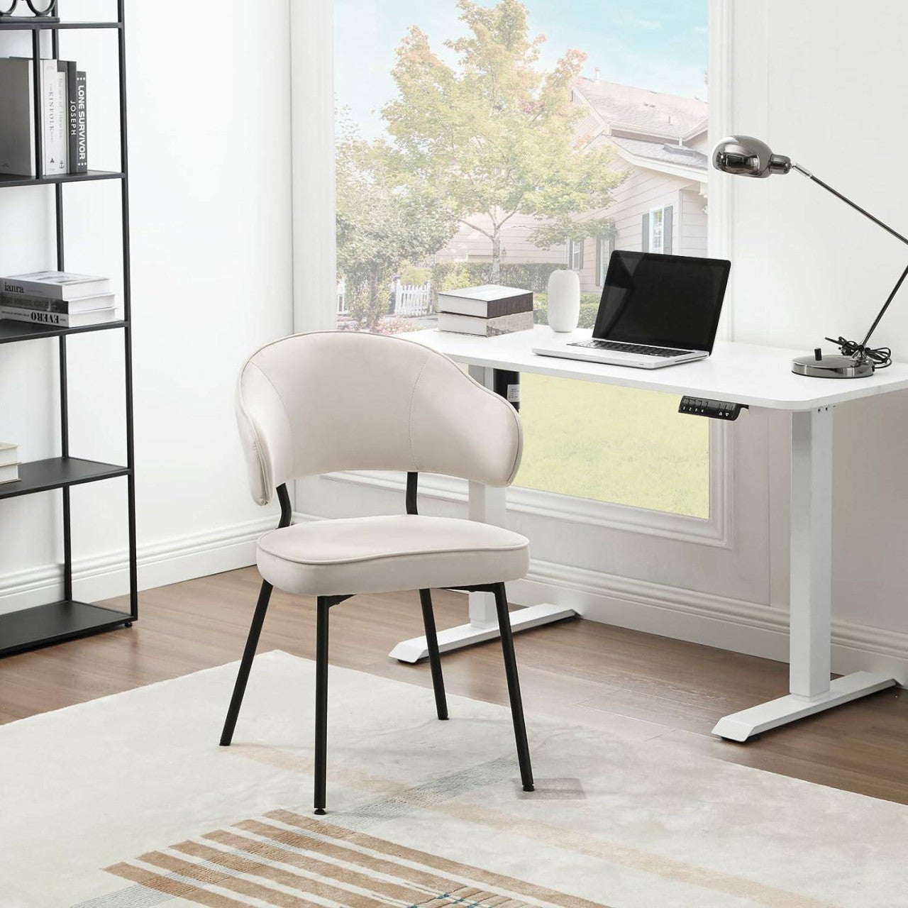 24goodz Velvet Dining Chair Set - Ergonomic Comfort - Robust Metal Frame - Velvet - For Every Room - Cream