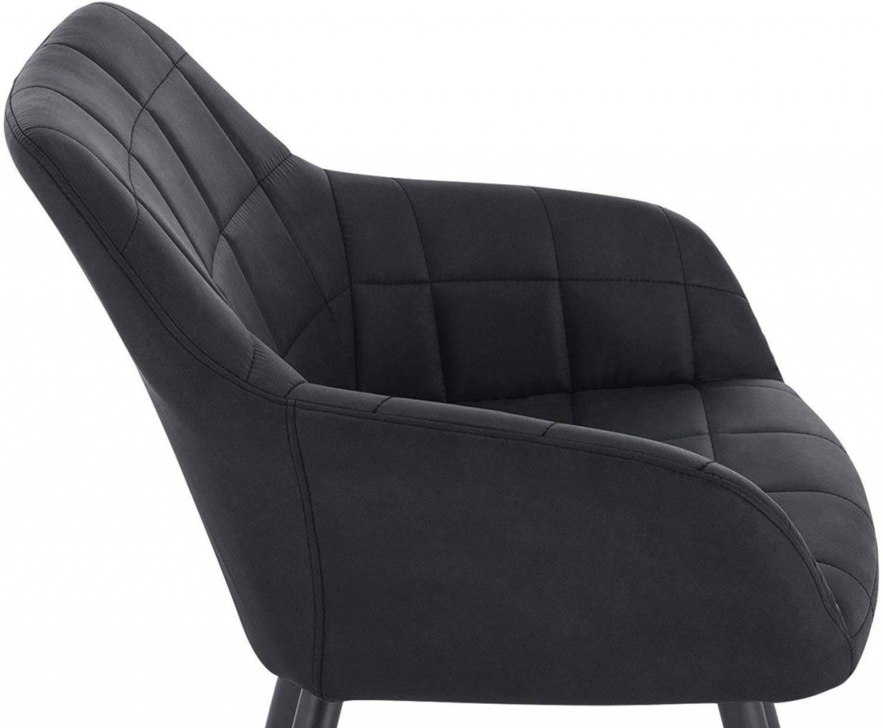24goodz Dining Chair - Ergonomic Design - Stylish and Durable - Fabric and Metal - Grey