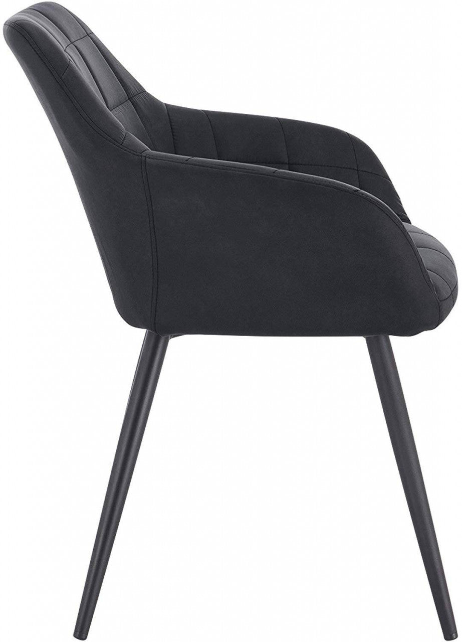 24goodz Dining Chair - Ergonomic Design - Stylish and Durable - Fabric and Metal - Grey