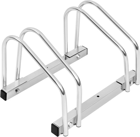 24goodz Bike Rack - Durable and Weatherproof - Galvanized Iron - For All Bikes - Silver - 40x32x26cm