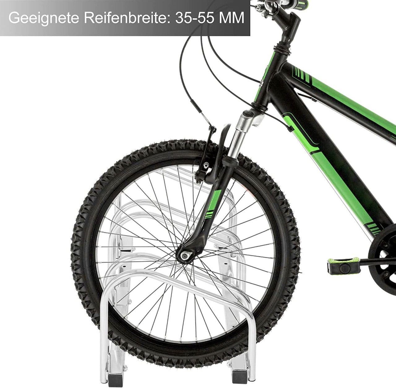 24goodz Bicycle Rack - Robust and Durable - Easy to Install - Galvanized Iron - For All Bikes - Silver 70.5x32x27cm