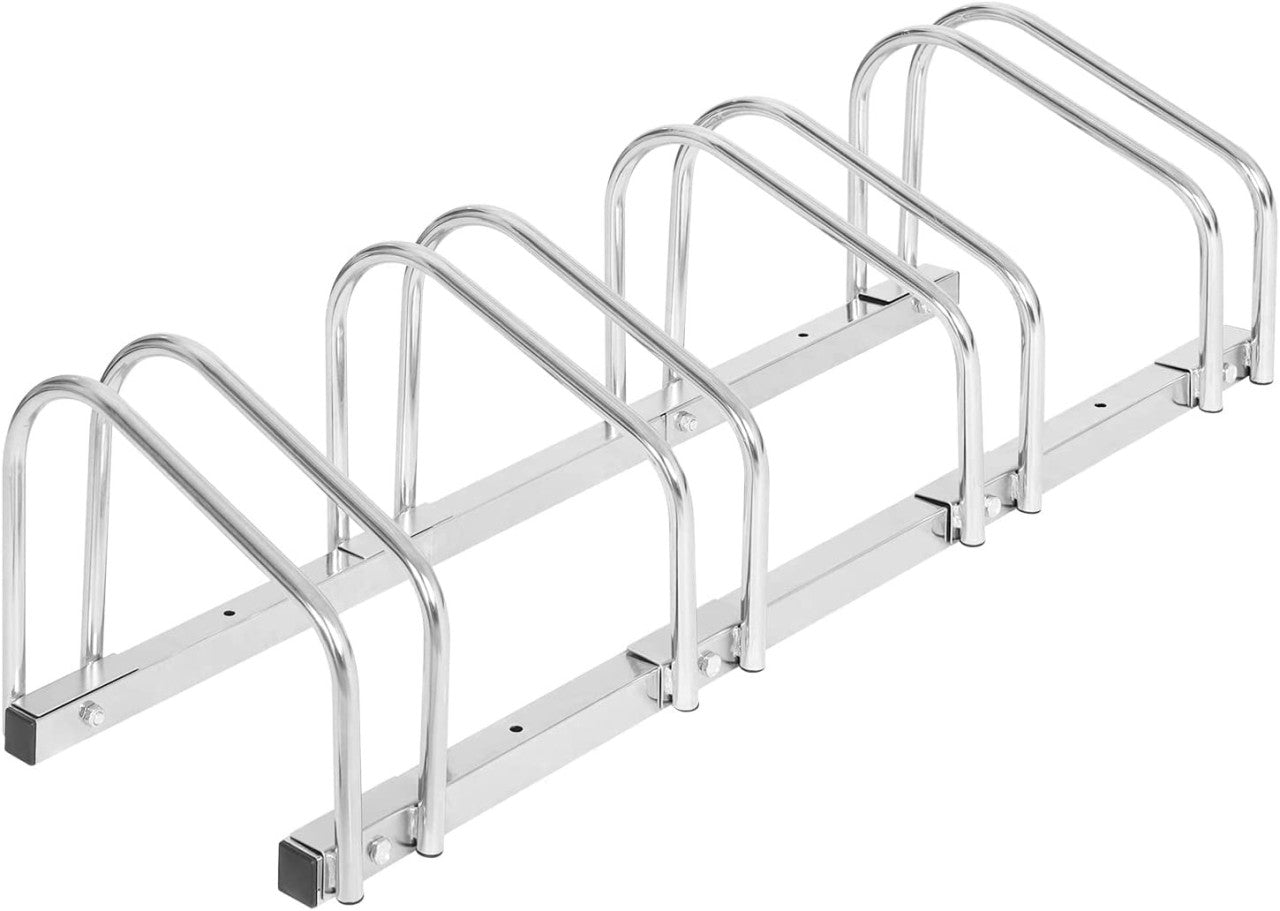 24goodz Bicycle Rack - Robust and Durable - Easy to Install - Galvanized Iron - For All Bicycles - Silver 100.5x32x27cm