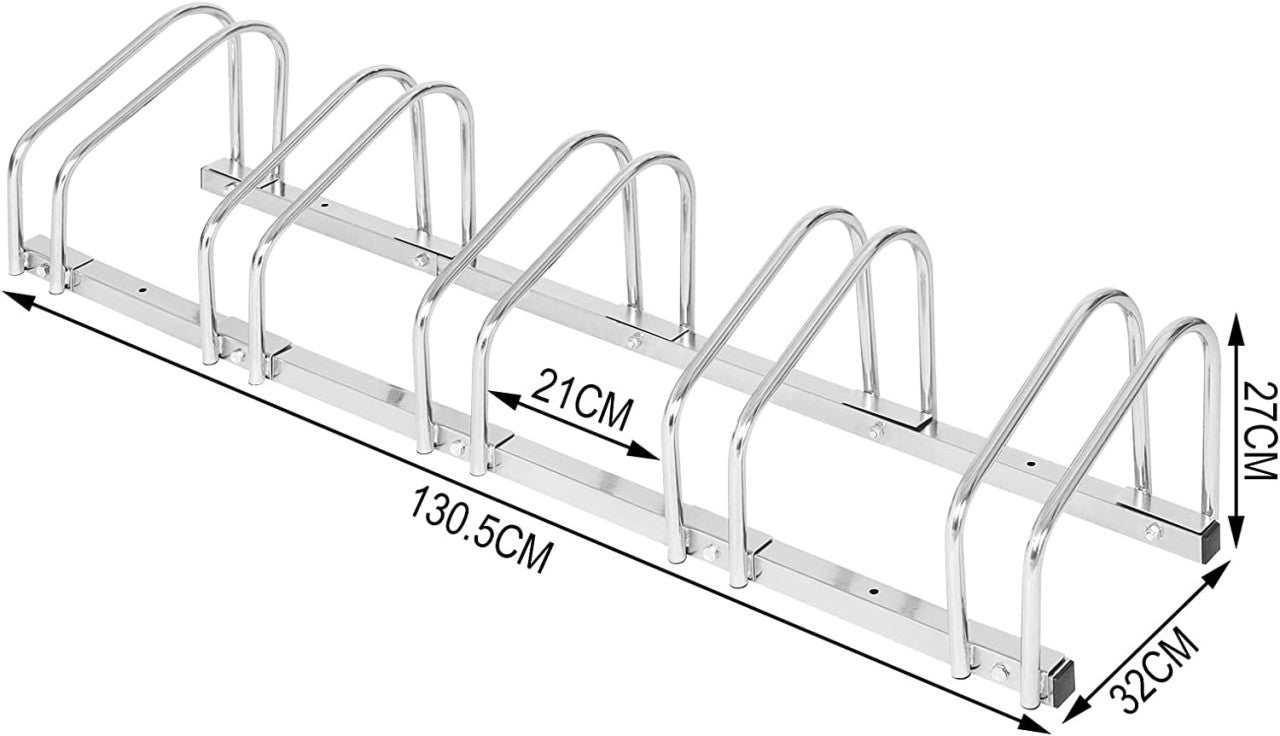 24goodz Bike Rack - Robust and Durable - Easy to Install - Galvanized Iron - For All Bike Types - 130.5 x 32 x 27 cm
