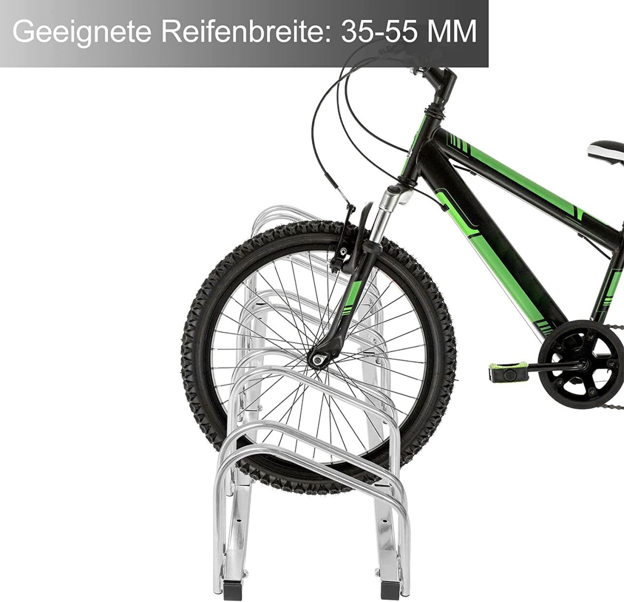 24goodz Bike Rack - Robust and Durable - Easy to Install - Galvanized Iron - For All Bike Types - 130.5 x 32 x 27 cm