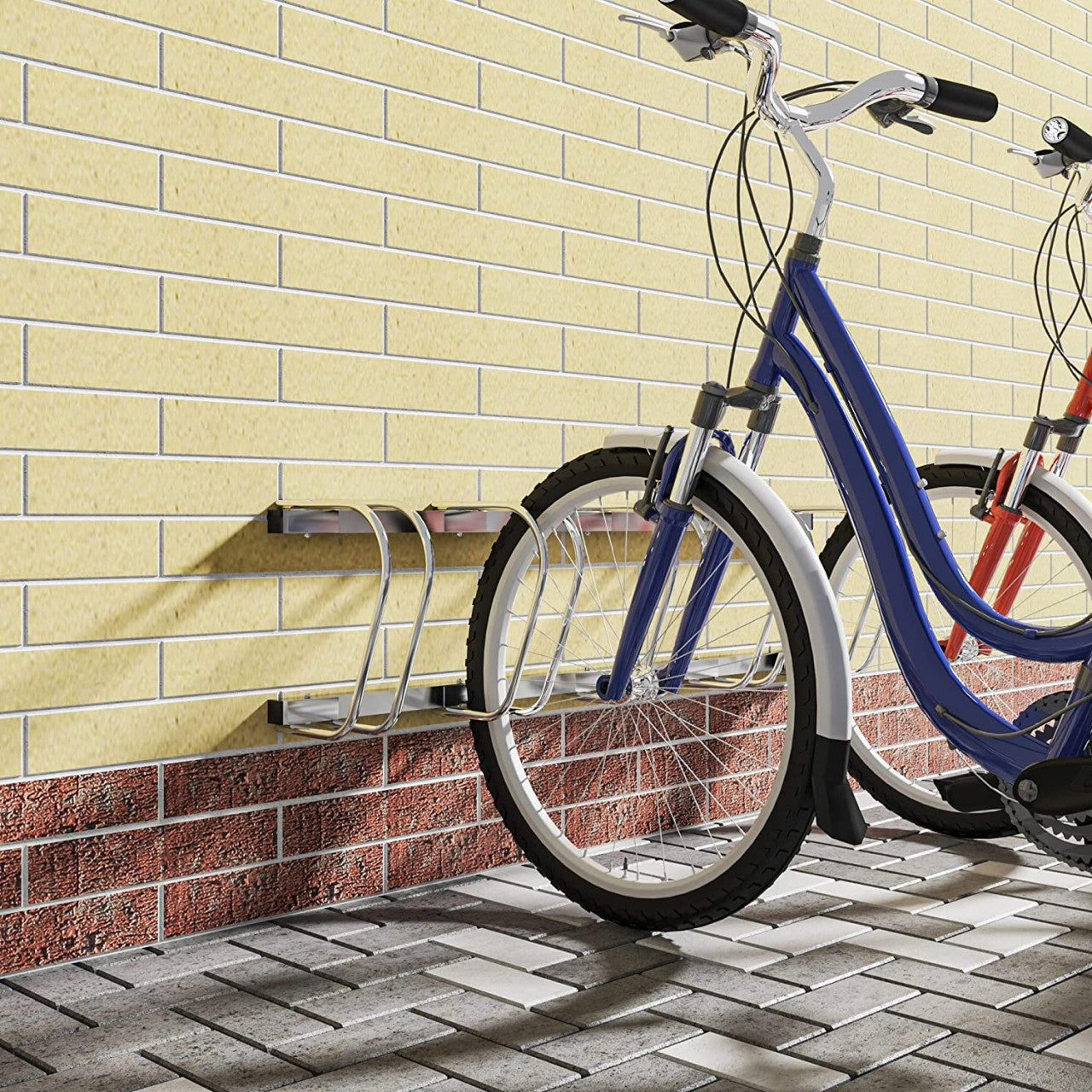 24goodz Bike Rack - Robust and Durable - Easy to Install - Galvanized Iron - For All Bike Types - 130.5 x 32 x 27 cm