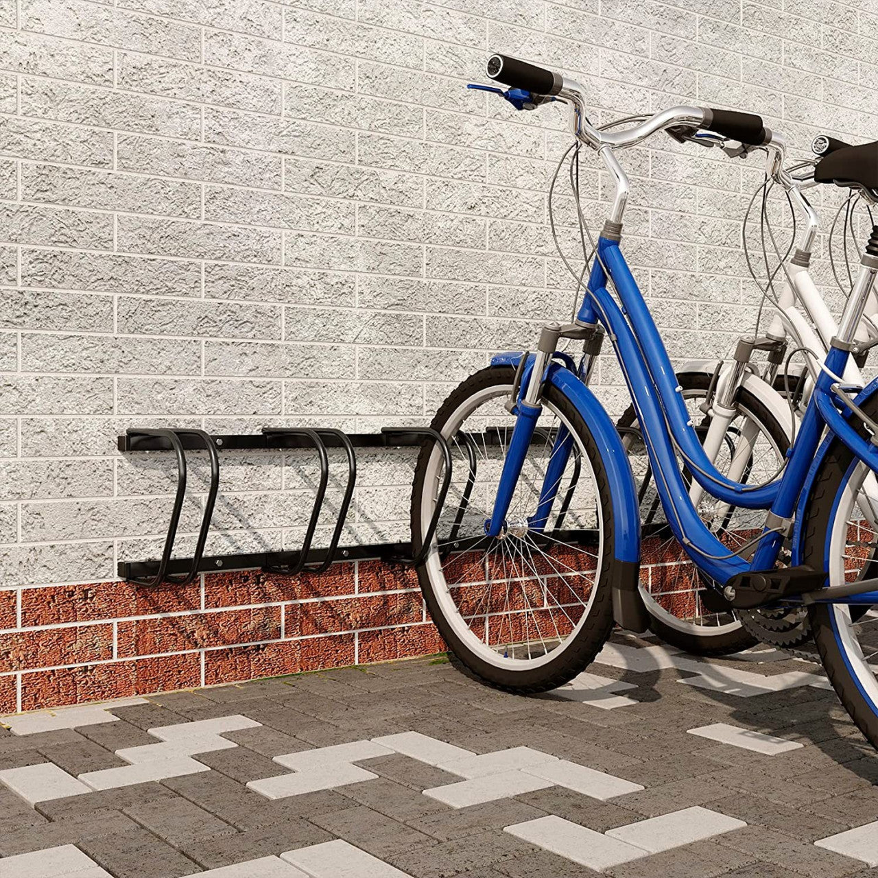 24goodz Bike Rack - Robust and Durable - Easy Installation - Galvanized Iron - Black - 160.5x32x27 cm - sz
