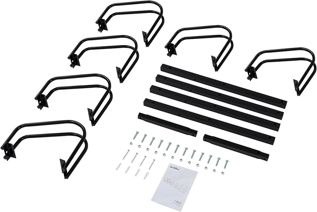 24goodz Bike Rack - Robust and Durable - Easy Installation - Galvanized Iron - Black - 160.5x32x27 cm - sz